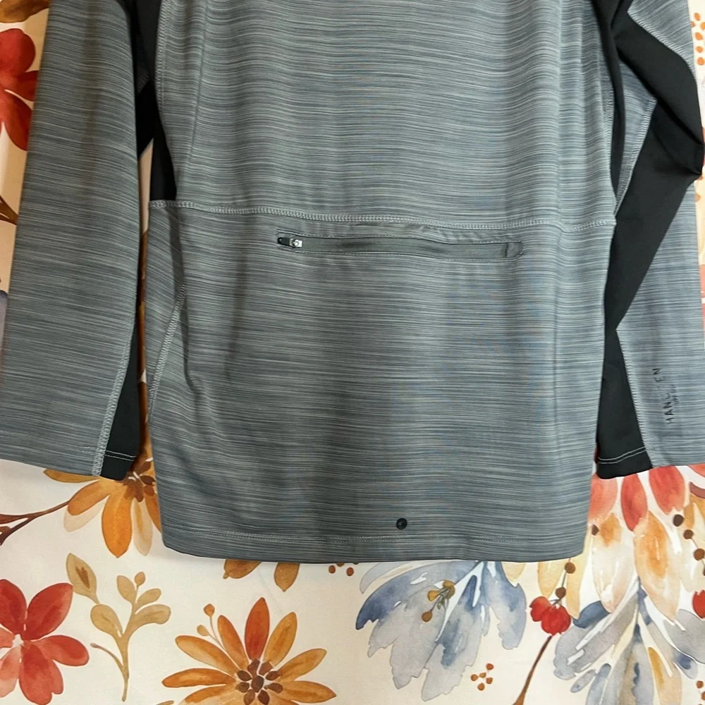 Hang Ten Mens Womens L Unisex Long Sleeve Rash Guard Grey Black Zip Pocket Beach